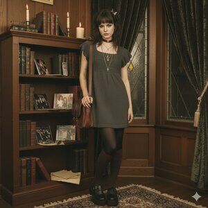 Old Navy Girls Crochet Knit Babydoll Sweater Size XL 14 Dark Academia Y2K Preppy